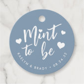 Dusty Blue | Munt voor persoonlijk huwelijk Bedankjes Labels (Voorkant)