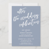Dusty Blue na de bruiloft viering Kaart (Voorkant)