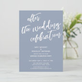 Dusty Blue na de bruiloft viering Kaart (Staand voorkant)