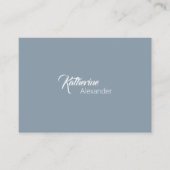 Dusty Blue Naam Alleen op Front Script & Print Visitekaartje (Voorkant)