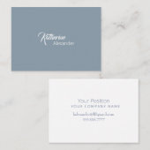 Dusty Blue Naam Alleen op Front Script & Print Visitekaartje (Voorkant / Achterkant)