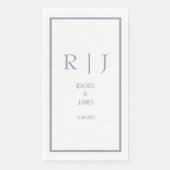 Dusty Blue Name Monogram Eenvoudig Elegant Huwelij Servet (Voorkant)