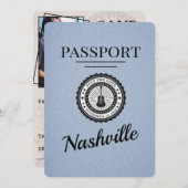 Dusty Blue Nashville Passport Bewaar de datum Save The Date (Voorkant / Achterkant)