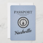 Dusty Blue Nashville Passport Bewaar de datum Save The Date (Voorkant)