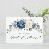 Dusty Blue Navy... ben je mijn dienstmeisje? Kaart (Staand voorkant)