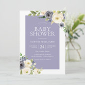 Dusty Blue Navy Boy of Girl Baby shower Kaart (Staand voorkant)