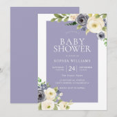 Dusty Blue Navy Boy of Girl Baby shower Kaart (Voorkant / Achterkant)