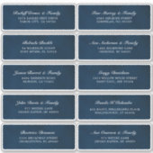 Dusty Blue Navy Bruiloft Gast Adres Sticker (Voorkant)