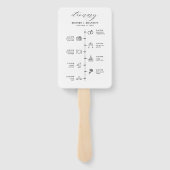 Dusty Blue Navy Champagne Ivoor bruiloft Tijdlijn Handwaaier (Achterkant)