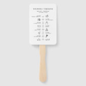 Dusty Blue Navy Champagne Ivoor bruiloft Tijdlijn Handwaaier (Achterkant)