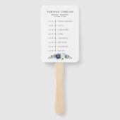 Dusty Blue Navy Champagne Ivoor bruiloft Tijdlijn Handwaaier (Achterkant)