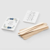 Dusty Blue Navy Champagne Ivoor bruiloft Tijdlijn Handwaaier (Niet-gemonteerd)