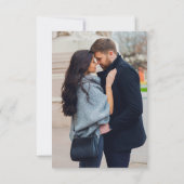 Dusty Blue Navy Champagne Ivoor Floral QR Code RSVP Kaartje (Achterkant)