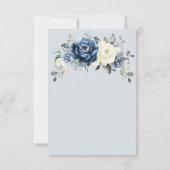 Dusty Blue Navy Champagne Ivoor Foto bruiloft Bedankkaart (Achterkant)