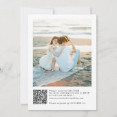 Dusty Blue Navy Champagne Ivoor QR Code Wedding Kaart (Achterkant)