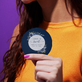 Dusty Blue Navy Champagne Ivoor Wedding Bedankjes Labels