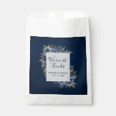 Dusty Blue Navy Champagne Ivoor Wedding Bedankzakje (Voorkant)