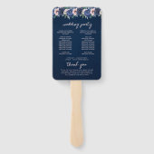 Dusty Blue Navy Champagne Ivoor Wedding Handwaaier (Achterkant)