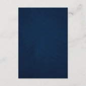Dusty Blue Navy Champagne Ivoor Wedding Informatiekaartje (Achterkant)