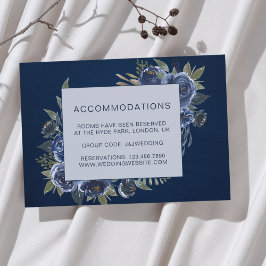Dusty Blue Navy Champagne Ivoor Wedding Informatiekaartje