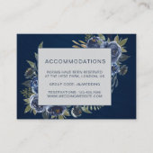 Dusty Blue Navy Champagne Ivoor Wedding Informatiekaartje (Voorkant)