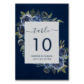 Dusty Blue Navy Champagne Ivoor Wedding Kaart (Voorkant)
