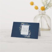 Dusty Blue Navy Champagne Ivoor Wedding Plaatskaartje (Achterkant)