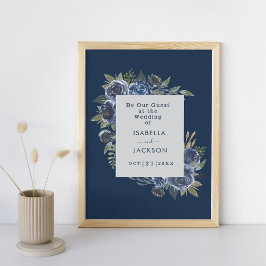 Dusty Blue Navy Champagne Ivoor Wedding Poster
