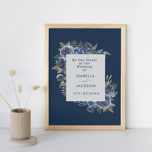 Dusty Blue Navy Champagne Ivoor Wedding Poster