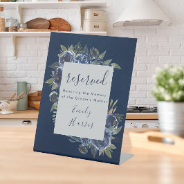 Dusty Blue Navy Champagne Ivoor Wedding Reclamebord Met Voetstuk