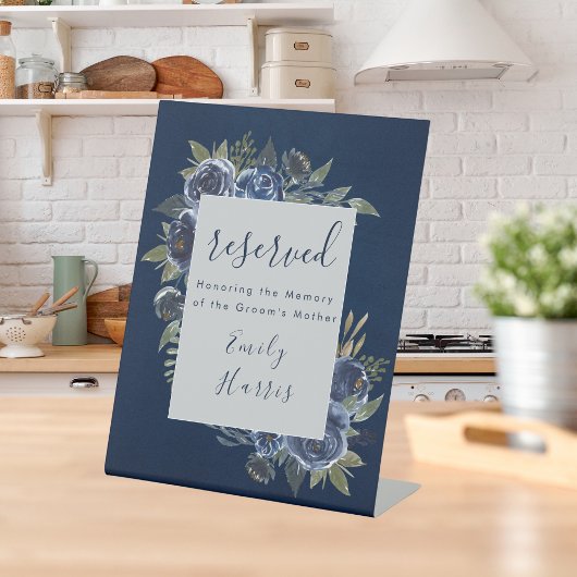 Dusty Blue Navy Champagne Ivoor Wedding Reclamebord Met Voetstuk