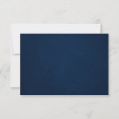 Dusty Blue Navy Champagne Ivoor Wedding RSVP Kaartje (Achterkant)
