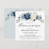 Dusty Blue Navy Champagne Ivory boho Quinceañera Kaart (Voorkant / Achterkant)