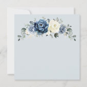 Dusty Blue Navy Champagne Ivory boho Quinceañera Kaart (Achterkant)