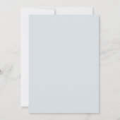 Dusty Blue Navy Champagne Ivory Floral Wedding Inv Kaart (Achterkant)