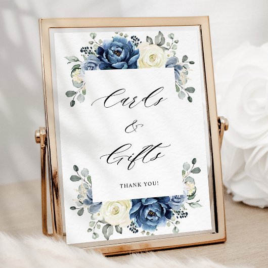 Dusty Blue Navy Champagne Ivory Kaarten & Gifts Poster