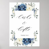 Dusty Blue Navy Champagne Ivory Kaarten & Gifts Poster (Voorkant)