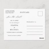 Dusty Blue Navy Champagne Ivory Save the Date Briefkaart (Achterkant)