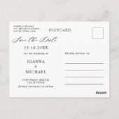 Dusty Blue Navy Champagne Ivory Save the Date Briefkaart (Achterkant)