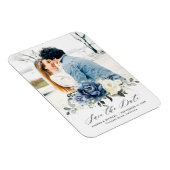 Dusty Blue Navy Champagne Ivory Save the Date Magneet (Rechterzijde)