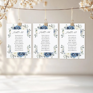 Dusty Blue Navy Champagne Ivory Seating Chart Card Kaart