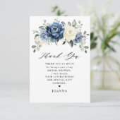 Dusty Blue Navy Champagne Ivory Vrijgezellenfeest Bedankkaart (Staand voorkant)