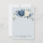 Dusty Blue Navy Champagne Ivory Vrijgezellenfeest Bedankkaart (Achterkant)