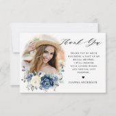 Dusty Blue Navy Champagne Ivory Vrijgezellenfeest Bedankkaart (Voorkant)