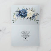 Dusty Blue Navy Champagne Ivory Vrijgezellenfeest  Bedankkaart (Binnen)