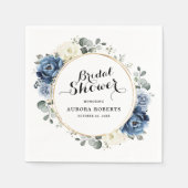 Dusty Blue Navy Champagne Ivory Vrijgezellenfeest Servet (Voorkant)