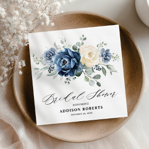 Dusty Blue Navy Champagne Ivory Vrijgezellenfeest Servet