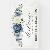 Dusty Blue Navy Champagne Ivory Vrijgezellenfeest Spandoek (Verticaal)