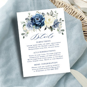 Dusty Blue Navy Champagne Ivory Wedding Details En Informatiekaartje