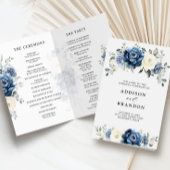 Dusty Blue Navy Champagne Ivory Wedding Programme